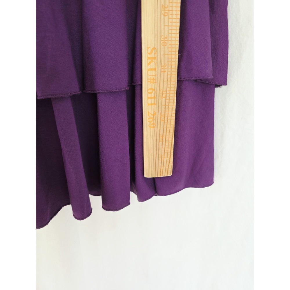 Rare Y2K Babydoll Mini Dress Size S Purple Ruffle Trim Crochet Details Milkmaid - Picture 7 of 8